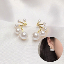925銀針韓國幾何圓形小巧珍珠耳釘簡約小清新耳環個性耳飾女