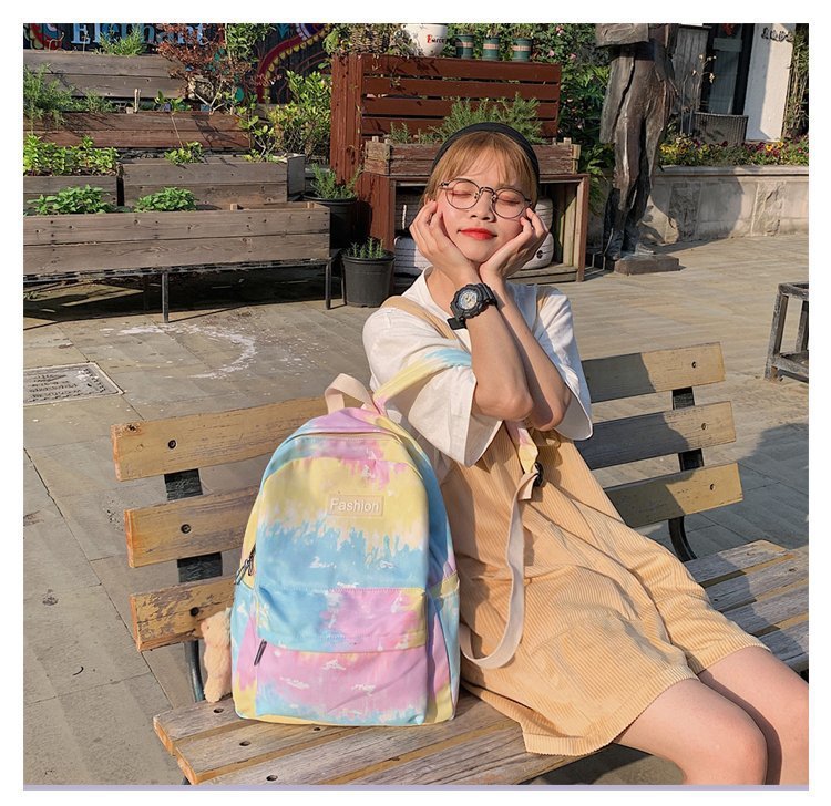 Schoolbag New Korean Fashion Gradient Color Tie-dye Girl Student Schoolbag Backpack Wholesale Nihaojewelry display picture 67