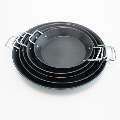 鐵質西班牙炒飯鍋海鮮飯鍋26-42厘米煎鍋雙耳平底鍋不粘鍋海鮮鍋