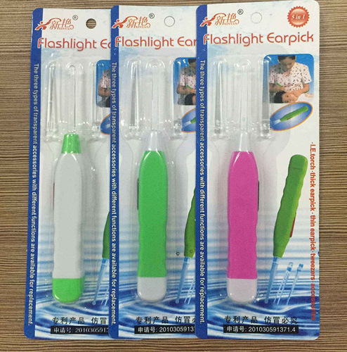 New Japanese-style luminous ear scoop with light for ear cleaning, non-slip ear scoop with blister packaging, safe ear cleaner