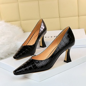 615-2 with shallow with European and American fashion thick with high tilefish mouth stone grain fish mouth shoes for wo