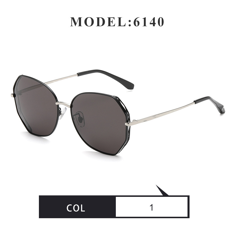 Fashion Simple Style Polygon Hollow Polarized Sunglasses display picture 6