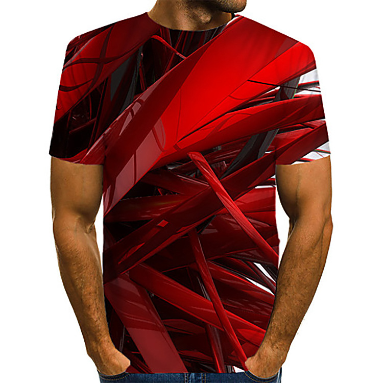 T-shirt d été imprimé en 3D camouflage - Ref 3427343 Image 6