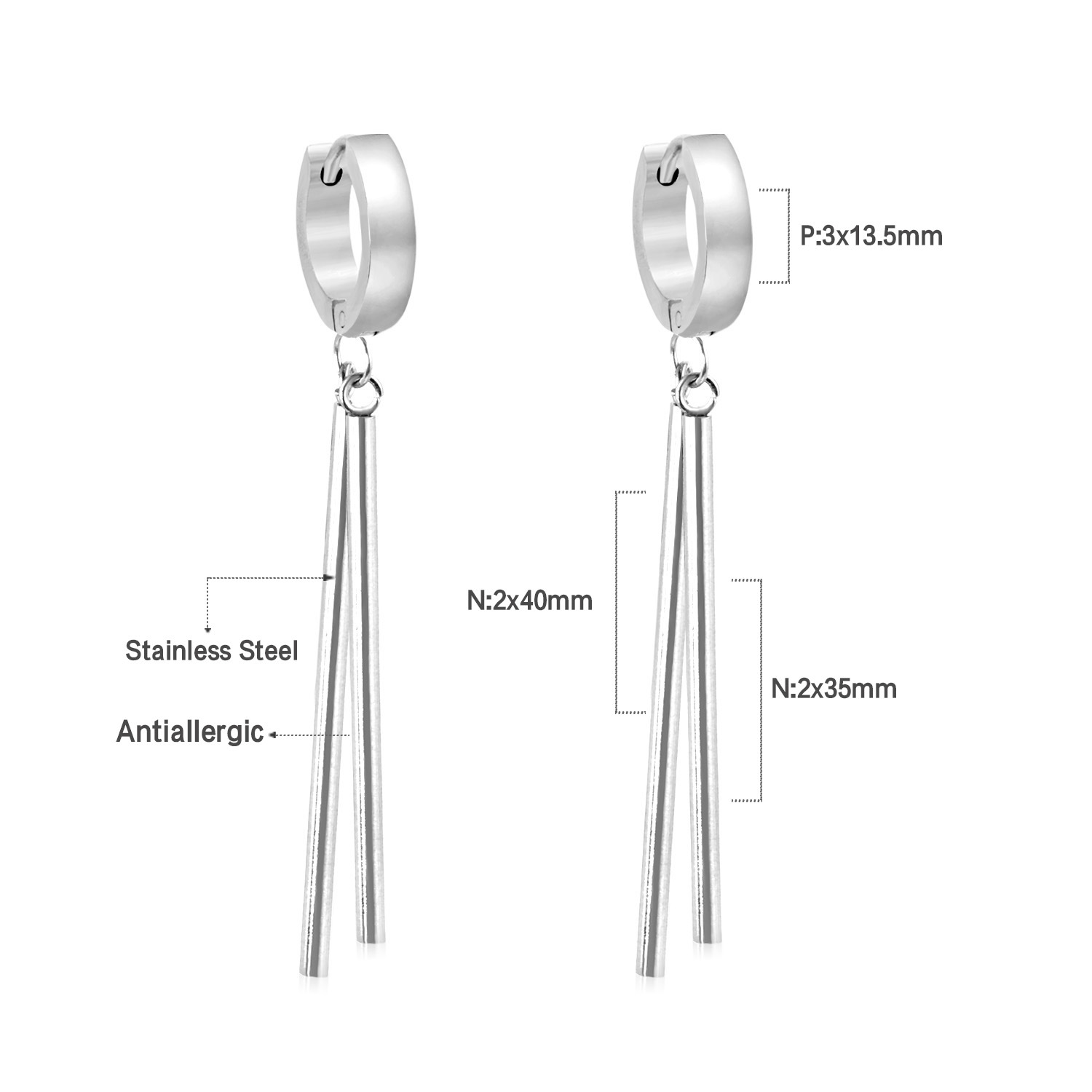 14g Weight Rhinestones Inlay Material Drop Earrings Classification 1 Pair Quantity Street Occasion Stainless Steel Material Triangle, Round, Heart Shape Pattern Women'S Gender Fashion Style Fashion Triangle Round Heart Shape Stainless Steel Rhinestones Drop Earrings 1 Pair 13