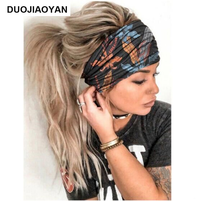 Creative Knit Printing Wide Headband Wholesale Nihaojewelry display picture 13