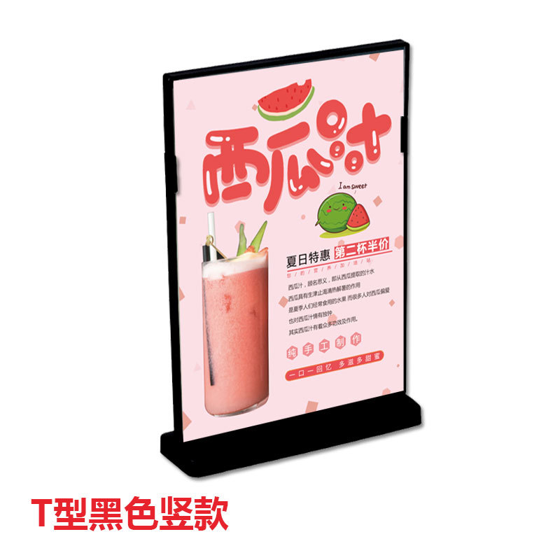Large stock A5 Card tables Two-sided transparent desktop Plastic Meal cards customized menu Swing sets