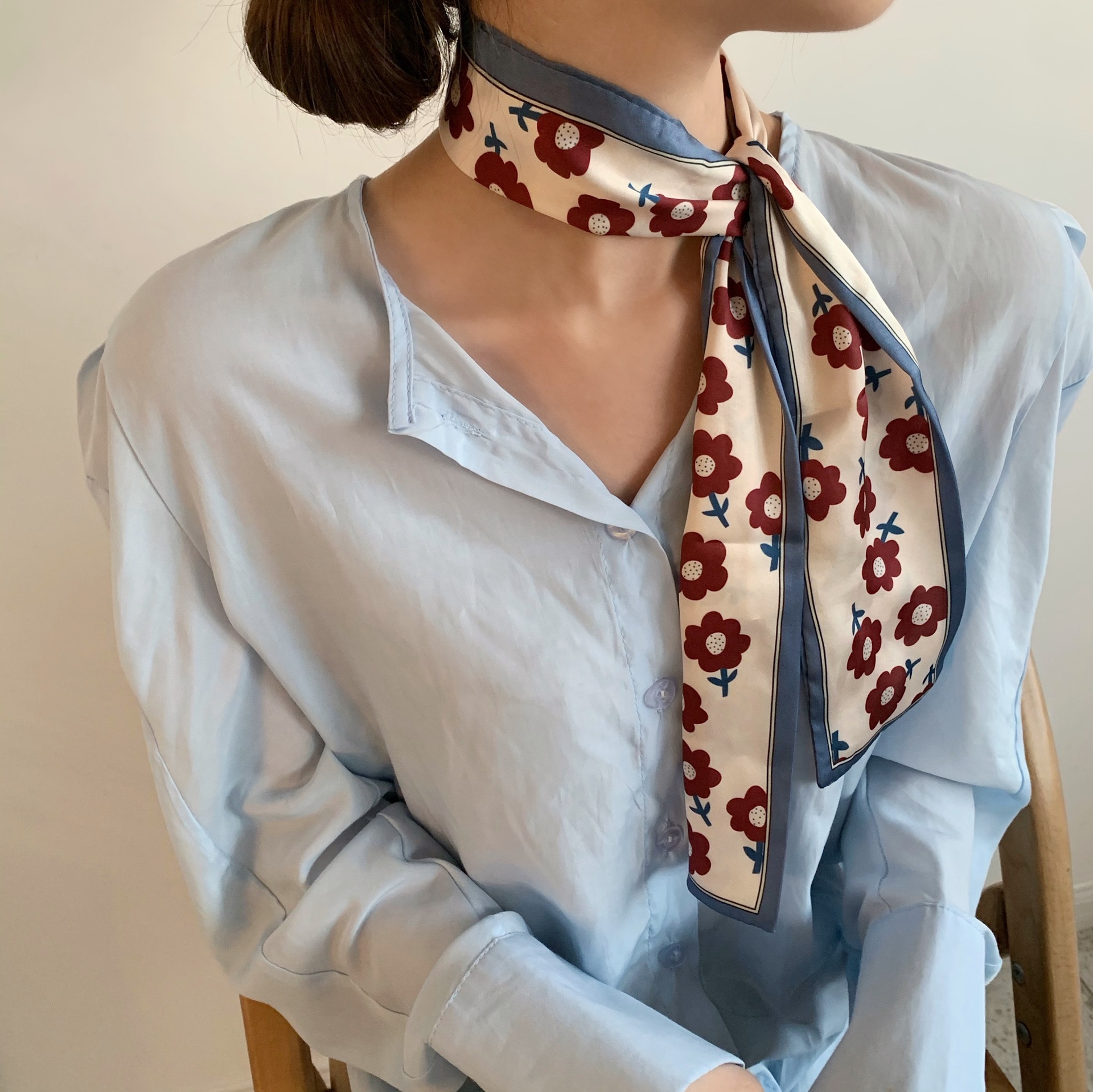 Autumn and winter models, fashion small long scarves, female retro, neck decoration, small scarf, tie head,