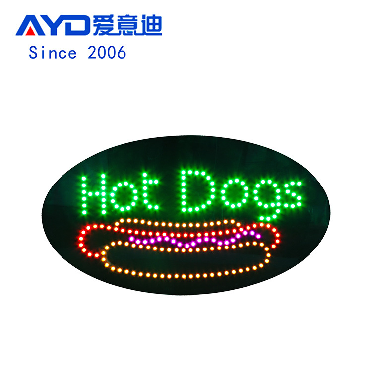 跨境营业标识广告牌 LED招牌 Hot Dogs Sign 24x48cm/38x68.5cm