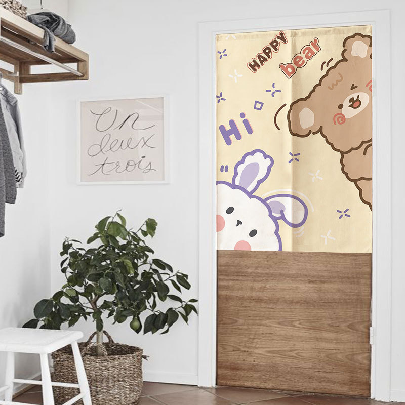Cartoon fabric door curtain household kitchen bedroom bathroom partition curtain cloth curtain hanging curtain Cartoon fabric door curtain household kitchen bedroom bathroom partition curtain cloth curtain hanging curtain