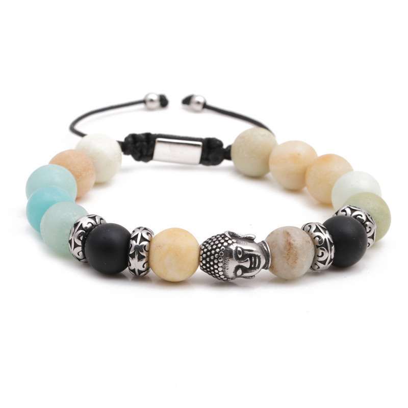 Fashion bracelets stainless steel woven adjustable Buddha head bracelet