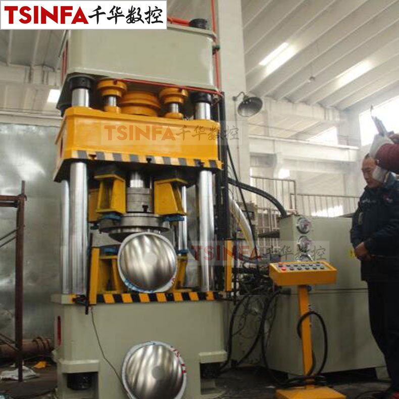 双缸薄板冲压拉伸四柱液压机500吨移动工作台PLC伺服油压机快慢速