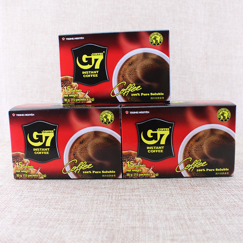 Vietnam g7 black coffee/coffee powder 15 small bags/Box Coffee instant coffee powder a box of 24 boxes