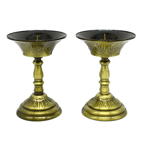 Manufacturer wholesale alloy lotus candlestick ornaments a pair of candle holders candle cups offering supplies metal candlesticks retro