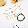 Set, bracelet, fashionable woven card with beads, European style, new collection