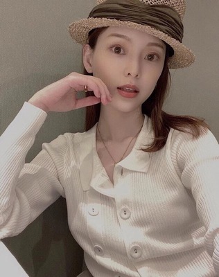 2020新双排扣不规则针织衫女秋冬修身显瘦polo领坑条长袖上衣0134|ms