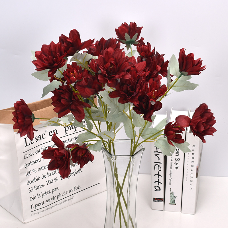 6 peony simulation flower fake flower wedding arrangement silk flower factory wholesale