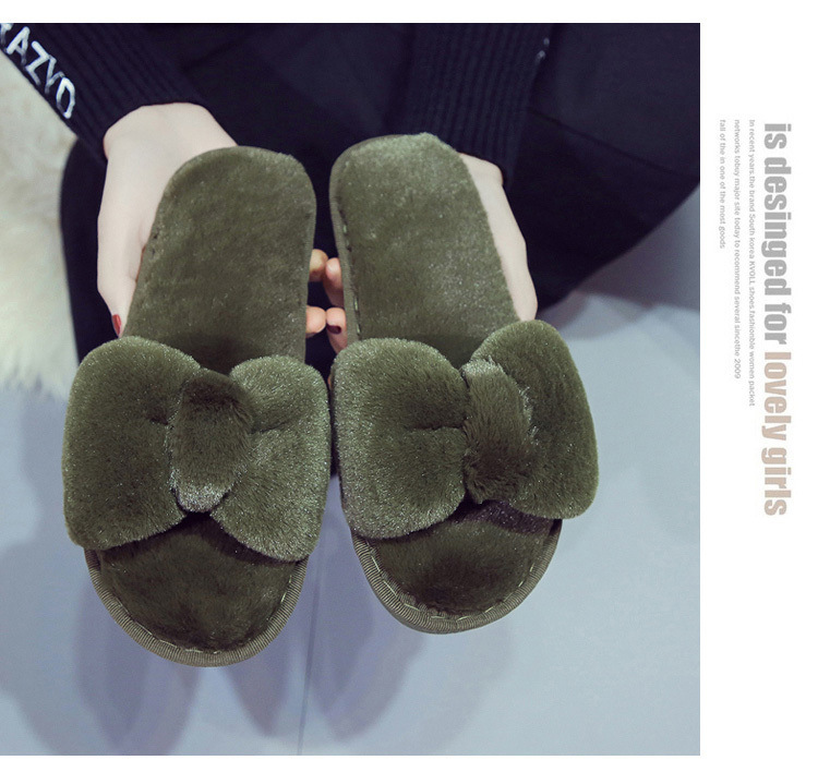 Bowknot plush slippers nihaostyles clothing wholesale NSKJX71184