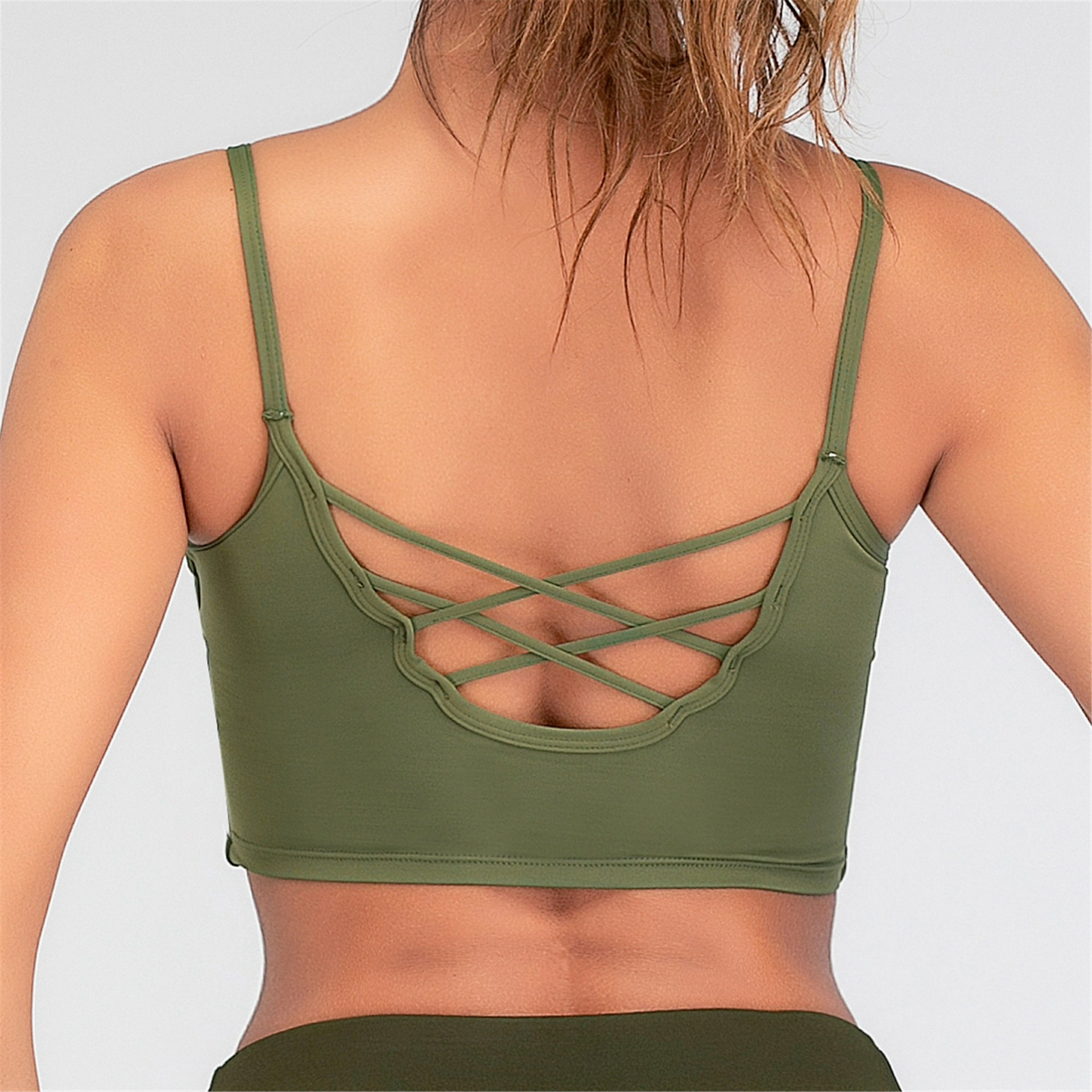 2020 new pattern Sports underwear Vest type run Gym yoga overlapping Beautiful back Bras B1235