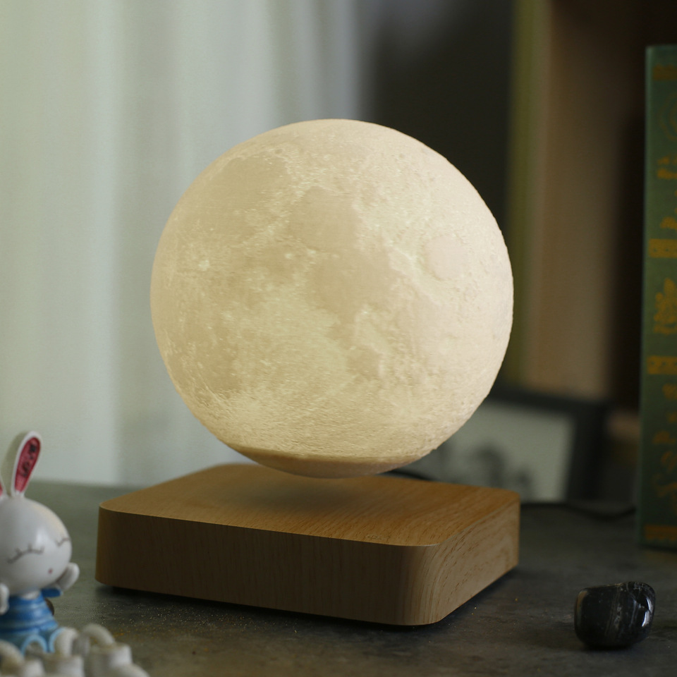Maglev Moon Light 3D Printing Moon Light bedroom Decorative table lamp originality A birthday present Floating Nightlight