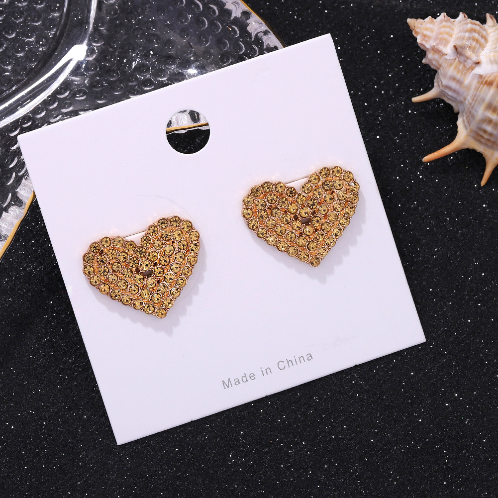 New Alloy With Diamonds Autumn And Winter Multicolor Fashion Peach Heart Earrings display picture 9