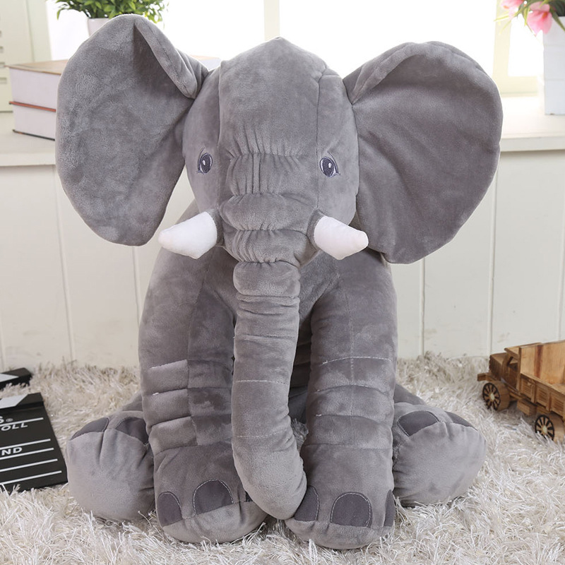 Nuevo calmante elefante juguete lindo nariz larga almohada elefante creativo dormir muñeca regalo de cumpleaños al por mayor