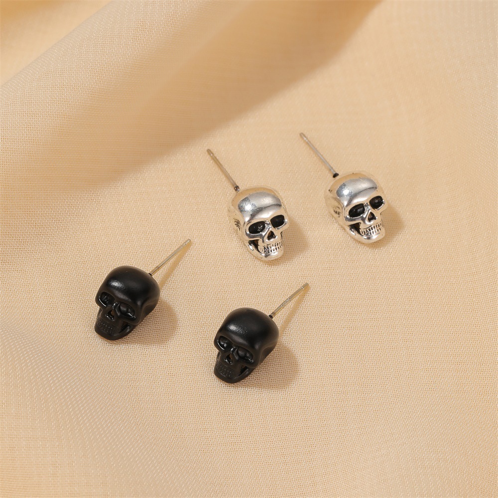 Moda Ghost Head Gothic Retro Skull Retro Pendientes display picture 6