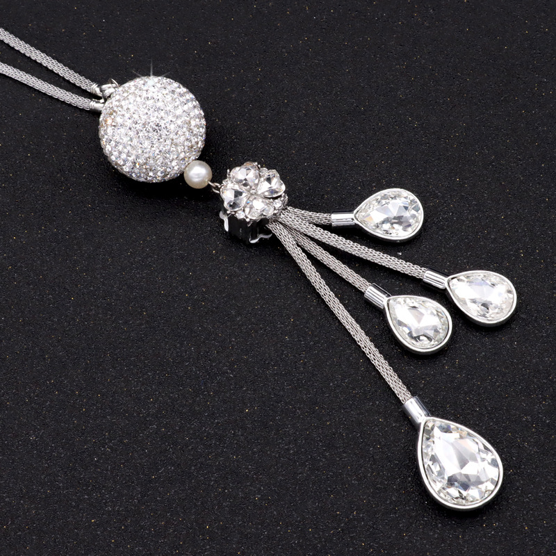 Car rearview mirror pendant metal pendant car Crystal Diamond Ball interior pendant car decoration rhinestone pendant ornaments