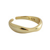 Fashionable wavy golden ring, Japanese and Korean, simple and elegant design, Korean style, on index finger