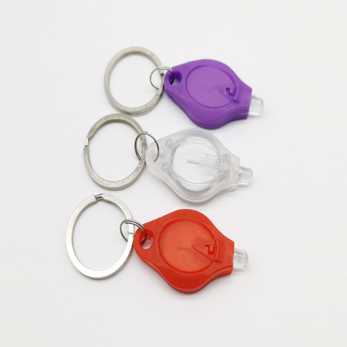 Mini Diamond Keychain UV395 LED Keychain Purple Light Key Light with White Light Plastic Flashlight