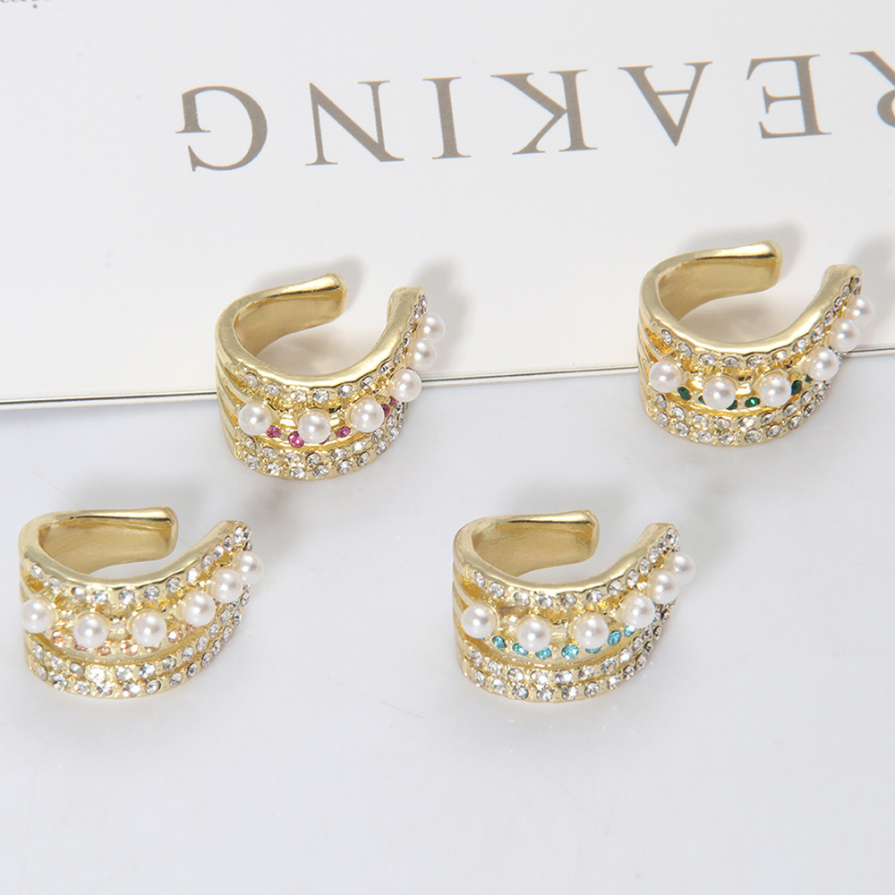 Wholesale Jewelry Fashion Geometric Alloy Artificial Gemstones Diamond Earrings display picture 4