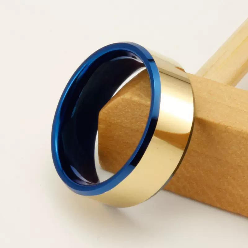 批发男士钨金镀18k金 戒子日韩 单身潮男饰品 霸气黄金光泽双色