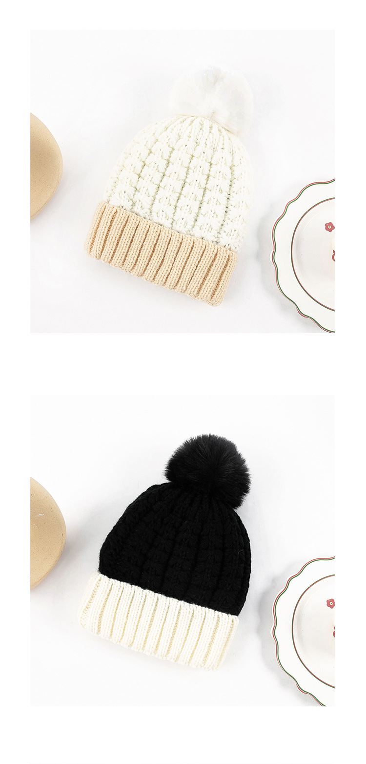 fashion wild two-color stitching velvet knitted hat NSTQ19641