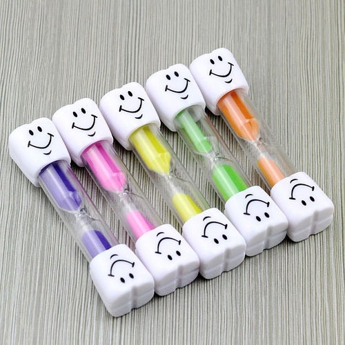 1/2/3/5/10 Minutes Tooth Hourglass Creative Timing Cute Cartoon Smiling Face Plastic Toy Ornaments Wholesale Factory