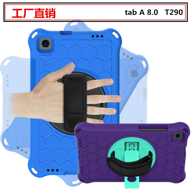 For Samsung Tab A 8.0 leather case t295 back shell 2019 protective shell T290 hand holding eva bracket car rear