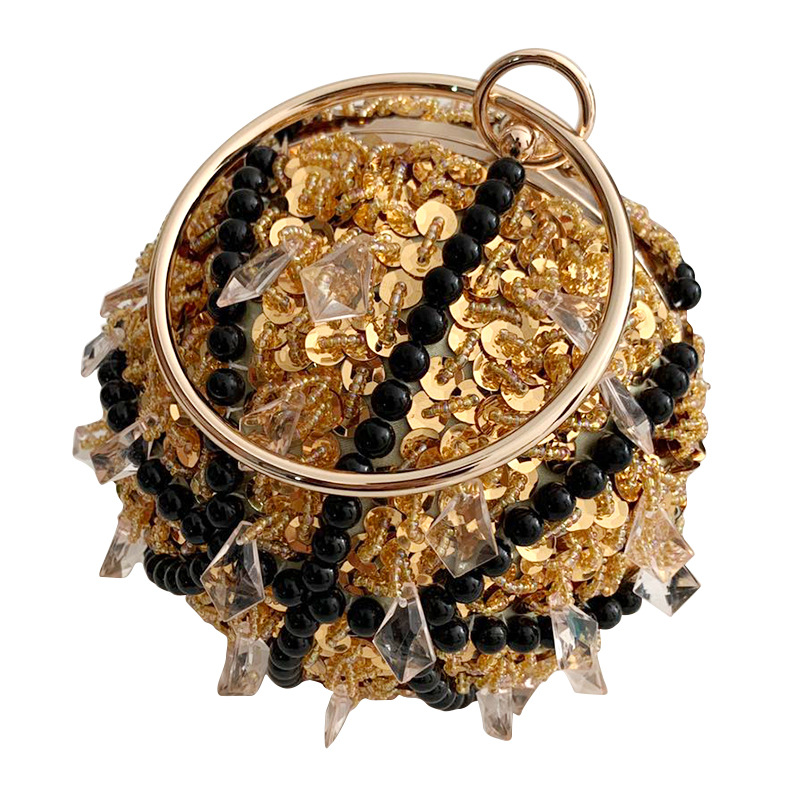 Socialite trendy personalized basketball bag banquet fashion rhinestone handbag round rhinestone dinner makeup women's bag