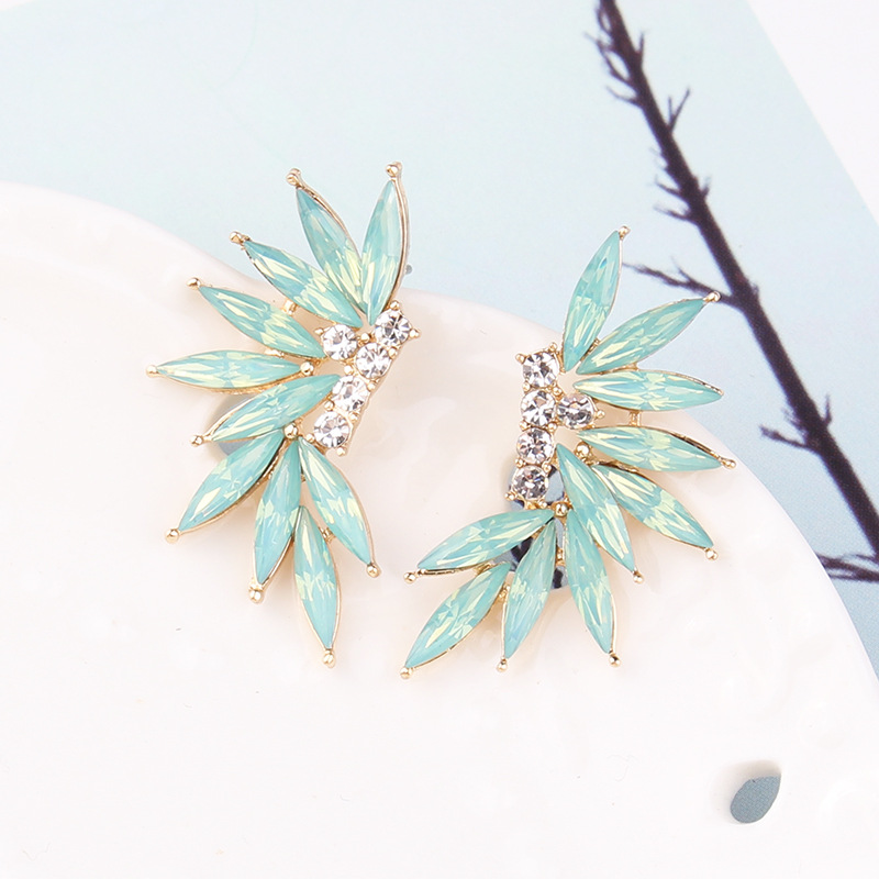 Wings Pattern 1 Pair Glam Wings Alloy Plating Resin Rhinestones Women's Drop Earrings