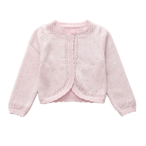 Children's one-needle cardigan, thin style for 2020 spring and summer, Korean version for girls, gold and silver wire knitted cardigan jacket, small cape