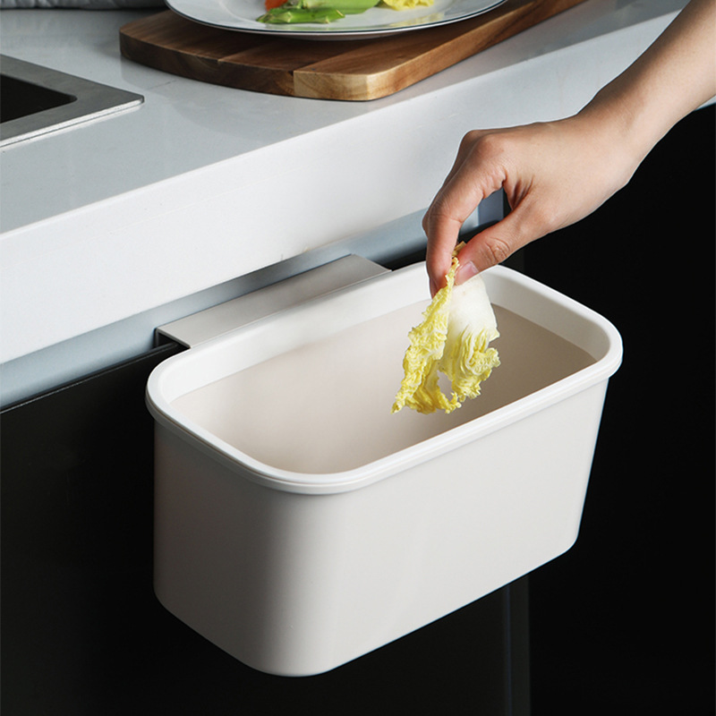 Kitchen Hanging Cabinet Door Trash Bin Household Classification Small Trash Bin Plastic Sundries Storage Box