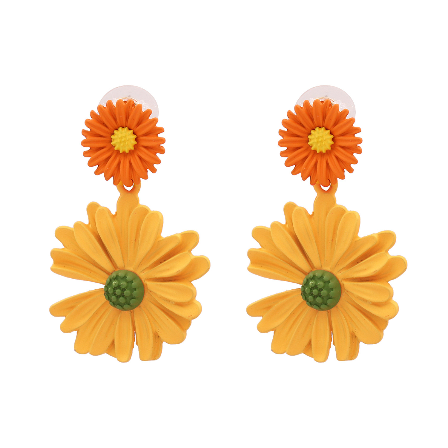 Korean Fashion Spray Paint Chrysanthemum Earrings Nihaojewelry Wholesale display picture 2