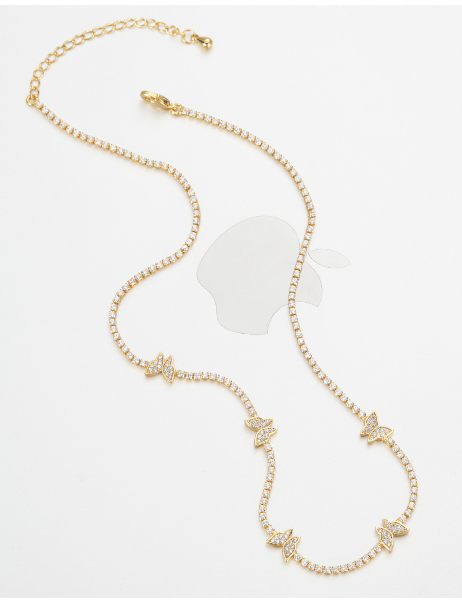 Butterfly Zircon Necklace Stacked Strap Clavicle Chain