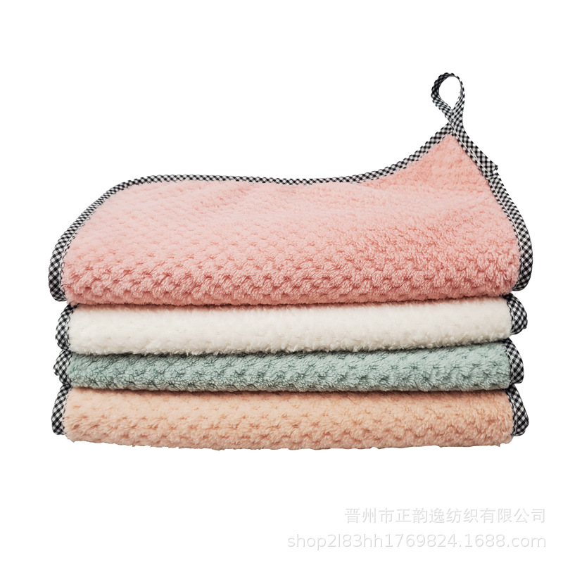 Coral velvet warp knitted dishwashing ta...