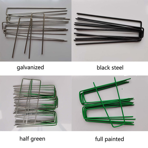 Grass nail U-shaped nails for lawn, grass cloth fixing nails, 3D grid geotextile film galvanized ground nails, gardening nails