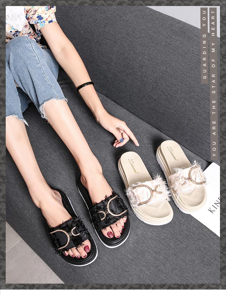 Moterų platforminės basutės ir šlepetės vasaros mada šlepetės_voghion.com