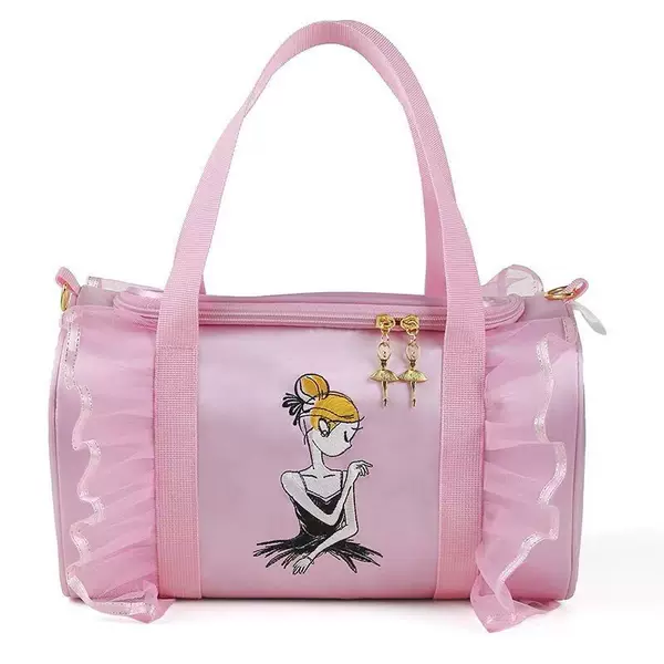 New Dance Bag Women's Double Shoulder Crossbody Bag Children's Dancing Props Mesh Embroidered Dance Bag Wholesale