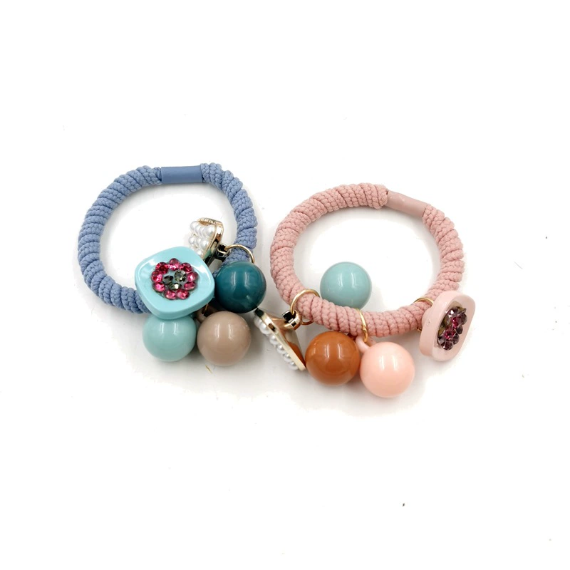 South Korean goods, round beads, hair rope, ponytail from pearl, hair accessory, Japanese and Korean, simple and elegant design