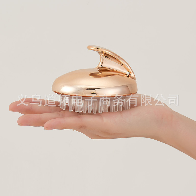 厂家批发洗头刷按摩洗发梳电镀洗头刷头部按摩刷子|ru