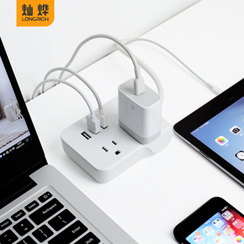 亚马逊爆款美式多功能3USB充电桌面排插适合办公多用电源插板