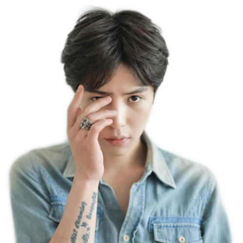 Internet celebrity wig for men with short hair, middle-parted bangs, short curly hair, Korean version, handsome, natural and fluffy, student face-shaping, full headgear style