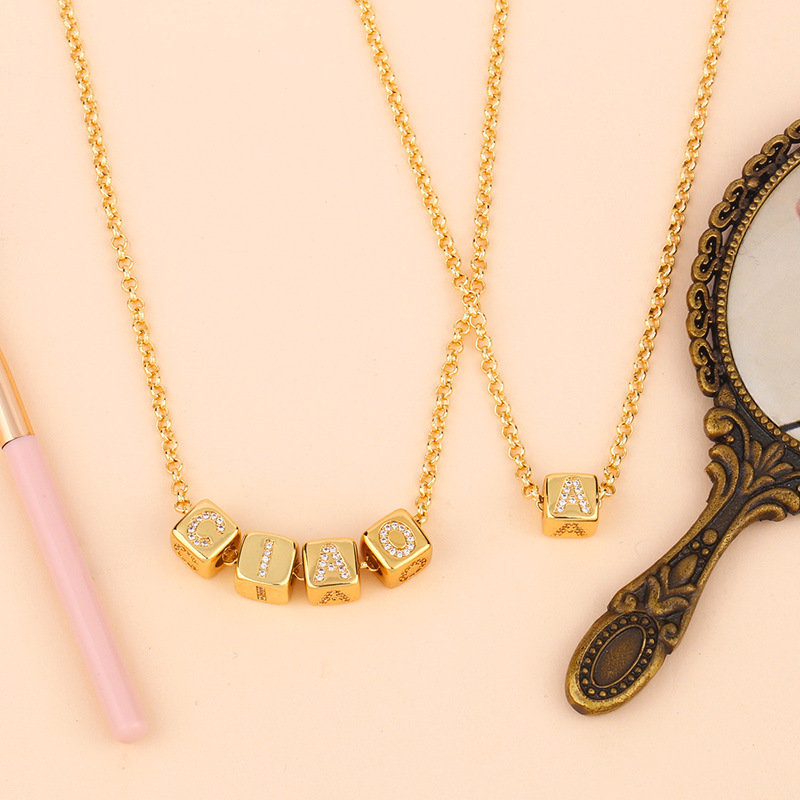 New fashion necklace 26 english alphabet necklace diy alphabet necklace wholesale