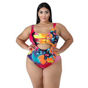 product - wholesale Plus Size Digital Printing Siamese  Bikini Beach Sexy Swimsuit Two-Piece Suit - 10